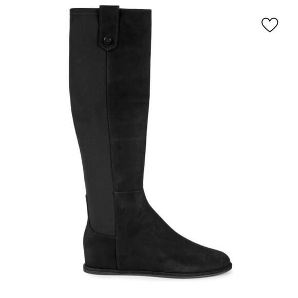 Stuart Weitzman Rambling Suede Mid-Calf Boots In Black Size 8 - Picture 1 of 16